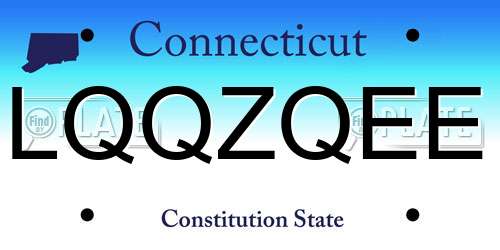 LQQZQEE Connecticut License Plate
