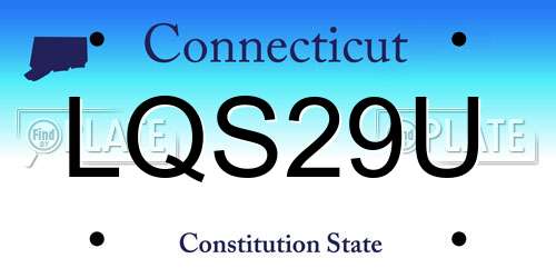 LQS29U Connecticut License Plate