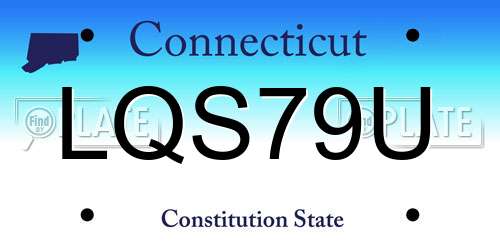 LQS79U Connecticut License Plate