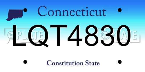 LQT4830 Connecticut License Plate