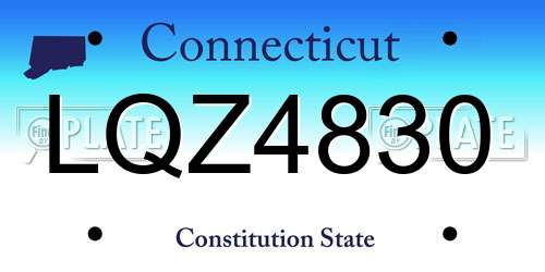 LQZ4830 Connecticut License Plate