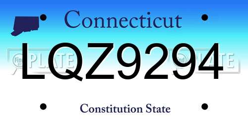 LQZ9294 Connecticut License Plate