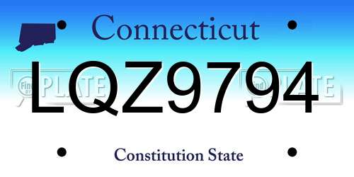 LQZ9794 Connecticut License Plate
