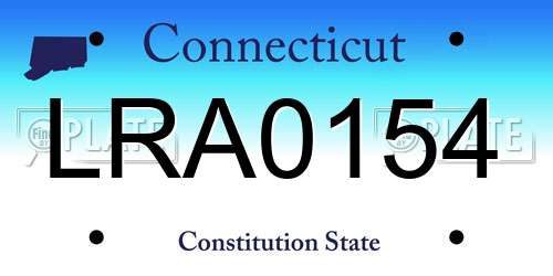 LRA0154 Connecticut License Plate