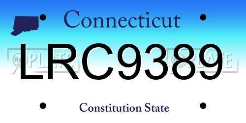 LRC9389 Connecticut License Plate