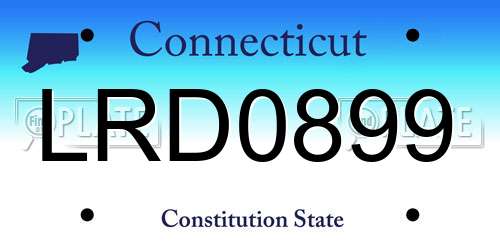 LRD0899 Connecticut License Plate