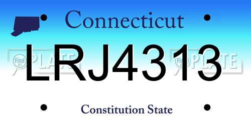 LRJ4313 Connecticut License Plate