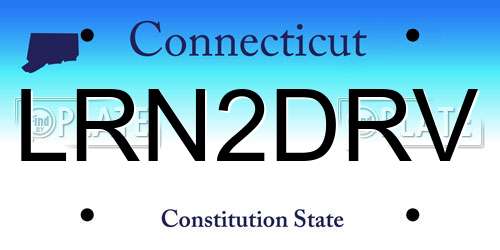LRN2DRV Connecticut License Plate