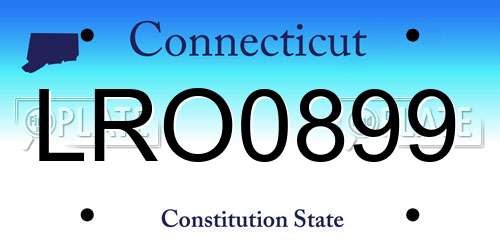 LRO0899 Connecticut License Plate