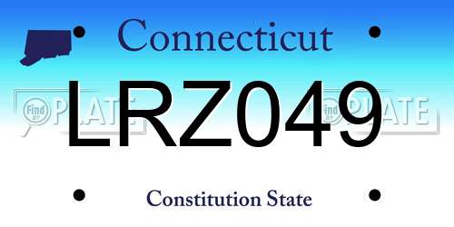 LRZ049 Connecticut License Plate