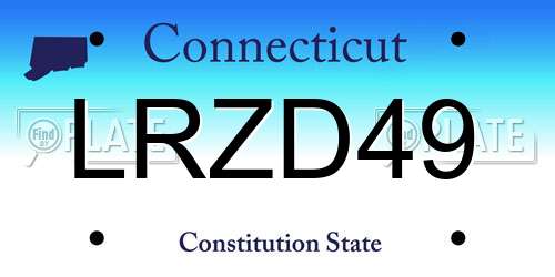 LRZD49 Connecticut License Plate