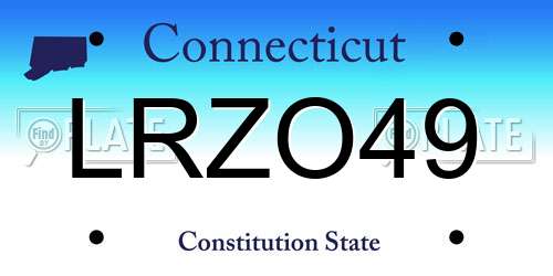 LRZO49 Connecticut License Plate