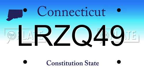 LRZQ49 Connecticut License Plate