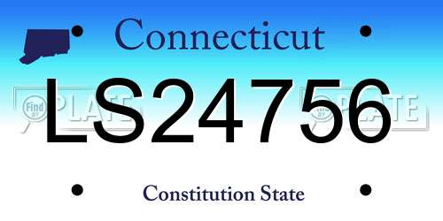 LS24756 Connecticut License Plate