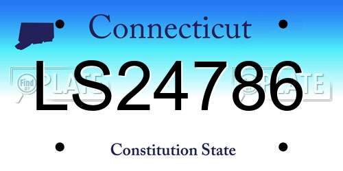 LS24786 Connecticut License Plate