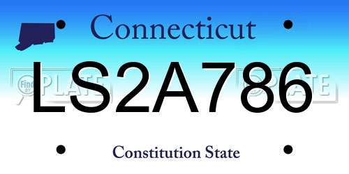 LS2A786 Connecticut License Plate