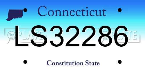 LS32286 Connecticut License Plate