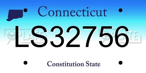 LS32756 Connecticut License Plate