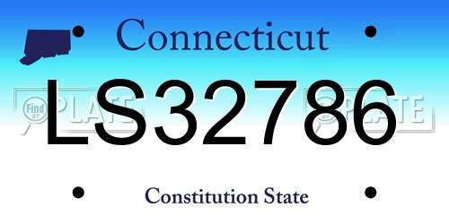 LS32786 Connecticut License Plate