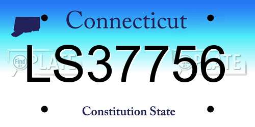 LS37756 Connecticut License Plate
