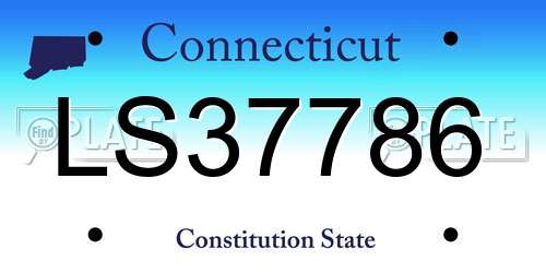 LS37786 Connecticut License Plate