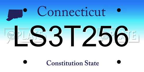LS3T256 Connecticut License Plate