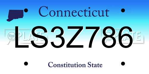 LS3Z786 Connecticut License Plate