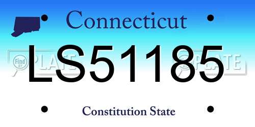 LS51185 Connecticut License Plate
