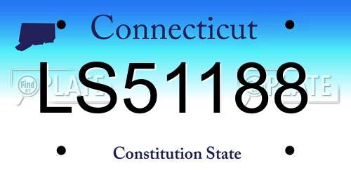 LS51188 Connecticut License Plate