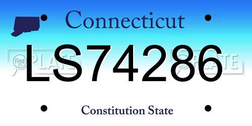 LS74286 Connecticut License Plate