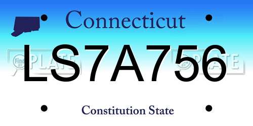 LS7A756 Connecticut License Plate