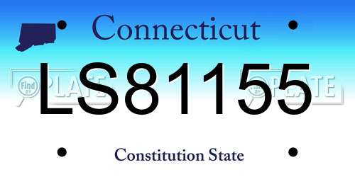 LS81155 Connecticut License Plate