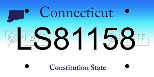 LS81158 Connecticut License Plate