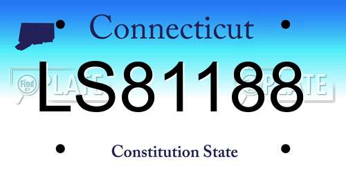 LS81188 Connecticut License Plate