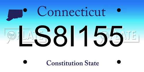 LS8I155 Connecticut License Plate