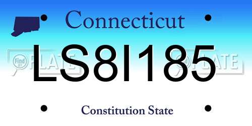 LS8I185 Connecticut License Plate