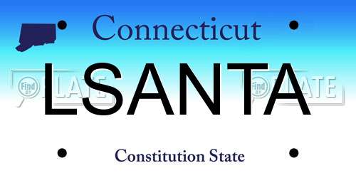 LSANTA Connecticut License Plate