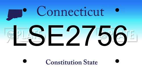 LSE2756 Connecticut License Plate