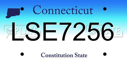 LSE7256 Connecticut License Plate