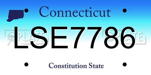 LSE7786 Connecticut License Plate