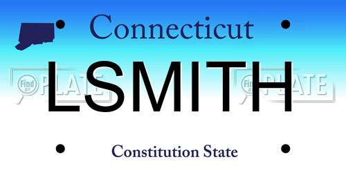 LSMITH Connecticut License Plate