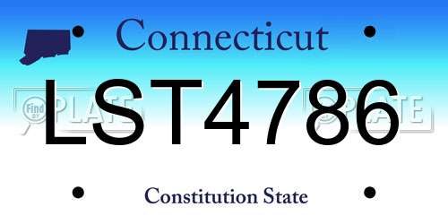 LST4786 Connecticut License Plate
