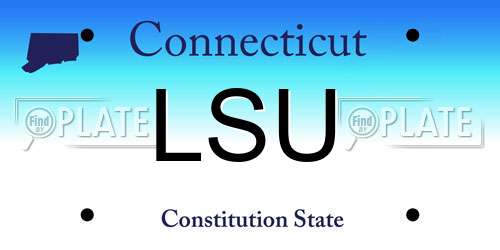LSU Connecticut License Plate