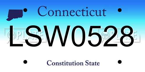 LSW0528 Connecticut License Plate