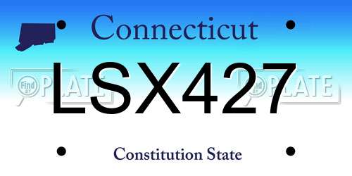 LSX427 Connecticut License Plate