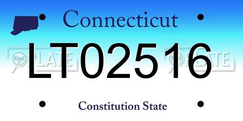 LT02516 Connecticut License Plate