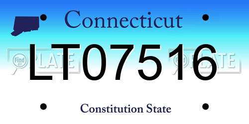 LT07516 Connecticut License Plate