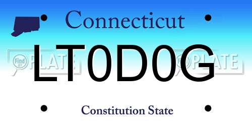 LT0D0G Connecticut License Plate