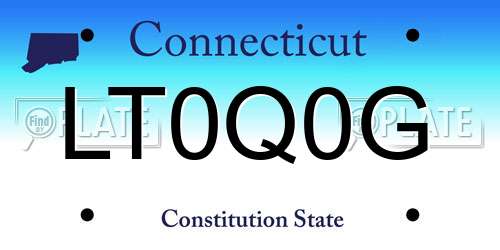 LT0Q0G Connecticut License Plate