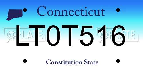 LT0T516 Connecticut License Plate